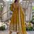 Designer crunchy silk embroidered gown set with dupatta & bottom | zari sequence party wear