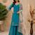 Chinon suit with sequin embroidery gharara & organza dupatta 