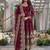  crunchy silk embroidered gown set with dupatta & bottom 