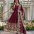  crunchy silk embroidered gown set with dupatta & bottom 
