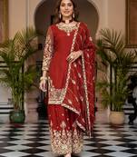 Designer chinon silk kurti set with embroidery coding sequence zari work | party wear suit