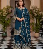  chinon silk kurti set with embroidery coding sequin zari work