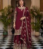  chinon silk kurti set with embroidery coding sequin zari work