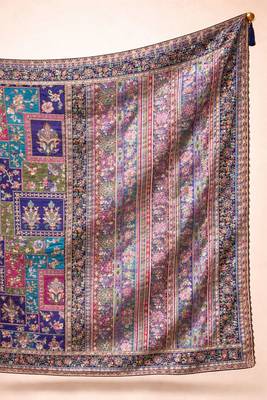 Pure gajji silk blend saree with original embroidery & sequence work | party wear sare 4