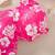 Hot pink floral printed cotton fit & flare kids dress