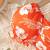 Hot orange floral printed cotton fit & flare kids dress
