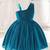 Blue glitter shimmer net one shoulder party wear kids frock