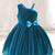 Blue glitter shimmer net one shoulder party wear kids frock