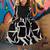 Black & white printed cotton blend casual flared kids midi dress