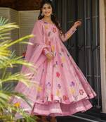 Heavygeorgette embroidered gown sharara set with dupatta