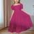Rani pink embroidered cotton puff sleeve maxi girls dress
