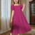 Rani pink embroidered cotton puff sleeve maxi girls dress