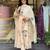 Designer cream viscose chanderi embroidered ethnic suit set with embroidered dupatta for women