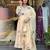 Designer cream viscose chanderi embroidered ethnic suit set with embroidered dupatta for women
