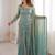 Designer pista green fendy silk embroidered kurta sharara set with dupatta for women