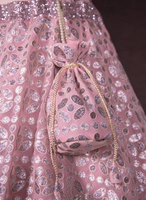 PINK EMBROIDERED GEORGETTE GRANDEUR LEHENGA CHOLI WITH DUPATTA 4