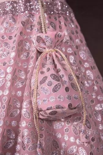 PINK EMBROIDERED GEORGETTE GRANDEUR LEHENGA CHOLI WITH DUPATTA