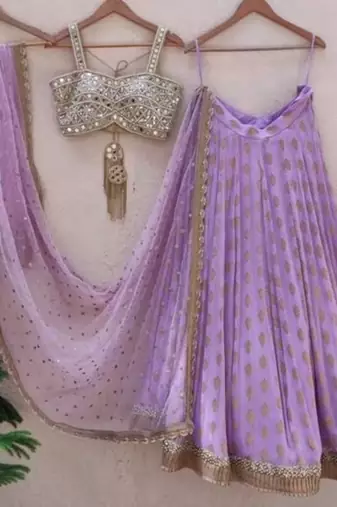 LAVENDER BANARASI viscose LEHENGA CHOLI WITH DUPATTA