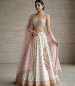 WHITE BANARASI viscose LEHENGA CHOLI WITH DUPATTA