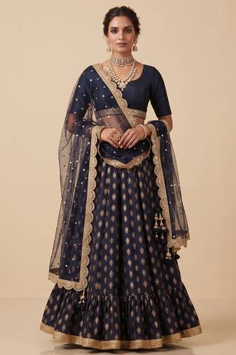 BLACK BANARASI viscose LEHENGA CHOLI WITH DUPATTA