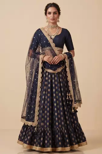 BLACK BANARASI viscose LEHENGA CHOLI WITH DUPATTA