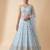 SKYBLUE EMBROIDERED GEORGETTE FLAIRED LEHENGA CHOLI WITH DUPATTA
