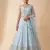 SKYBLUE EMBROIDERED GEORGETTE FLAIRED LEHENGA CHOLI WITH DUPATTA