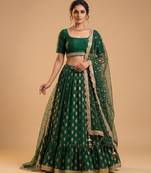 GREEN BANARASI viscose LEHENGA CHOLI WITH DUPATTA
