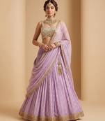LAVENDER BANARASI viscose LEHENGA CHOLI WITH DUPATTA