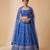 ROYAL BLUE EMBROIDERED GEORGETTE FLAIRED LEHENGA CHOLI WITH DUPATTA