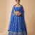 ROYAL BLUE EMBROIDERED GEORGETTE FLAIRED LEHENGA CHOLI WITH DUPATTA