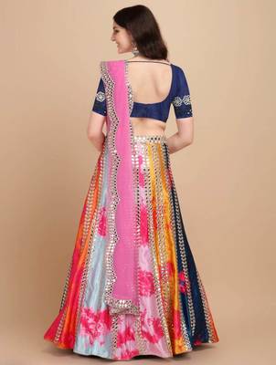 MULTICOLOR EMBROIDERED LEHENGA CHOLI WITH DUPATTA 2
