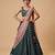 TEAL-BLUE BANARASI viscose LEHENGA CHOLI WITH DUPATTA