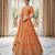 ORANGE EMBROIDERED GEORGETTE HIT LEHENGA CHOLI WITH DUPATTA