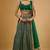 GREEN EMBROIDERED GEORGETTE FLAIRED LEHENGA CHOLI WITH DUPATTA