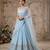 SKYBLUE EMBROIDERED GEORGETTE FLAIRED LEHENGA CHOLI WITH DUPATTA