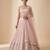 PEACH EMBROIDERED GEORGETTE FLAIRED LEHENGA CHOLI WITH DUPATTA