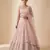 PEACH EMBROIDERED GEORGETTE FLAIRED LEHENGA CHOLI WITH DUPATTA