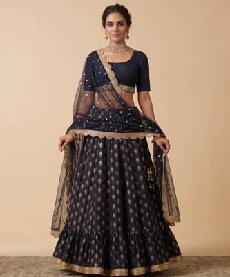 BLACK BANARASI viscose LEHENGA CHOLI WITH DUPATTA 3