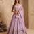 LAVENDER EMBROIDERED GEORGETTE FLAIRED LEHENGA CHOLI WITH DUPATTA