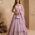LAVENDER EMBROIDERED GEORGETTE FLAIRED LEHENGA CHOLI WITH DUPATTA