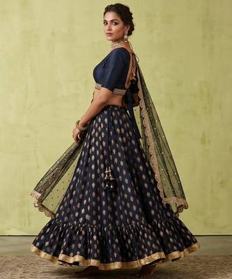 BLACK BANARASI viscose LEHENGA CHOLI WITH DUPATTA 4