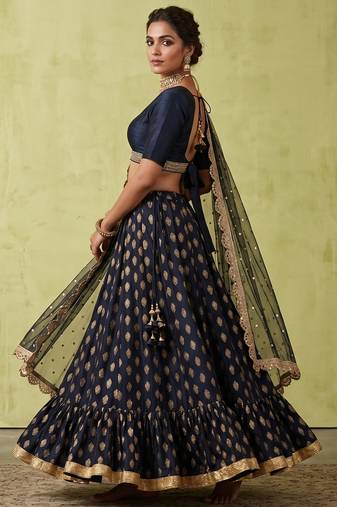 BLACK BANARASI viscose LEHENGA CHOLI WITH DUPATTA