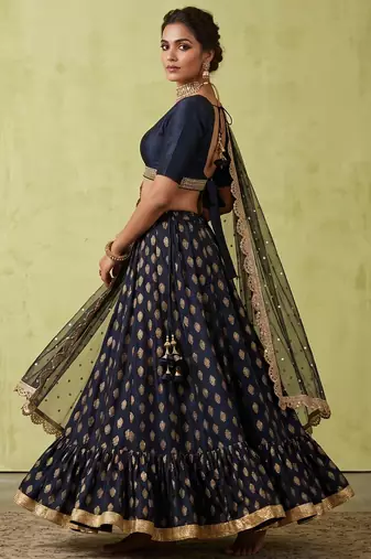 BLACK BANARASI viscose LEHENGA CHOLI WITH DUPATTA