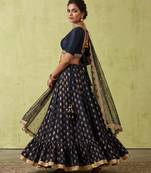 black banarasi viscose lehenga choli with dupatta