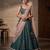 TEAL-BLUE BANARASI viscose LEHENGA CHOLI WITH DUPATTA