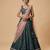 TEAL-BLUE BANARASI viscose LEHENGA CHOLI WITH DUPATTA