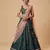 TEAL-BLUE BANARASI viscose LEHENGA CHOLI WITH DUPATTA