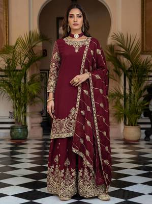wear sharara with heavy border dupatta set 1