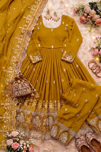 wedding wear embroidered anarkali set